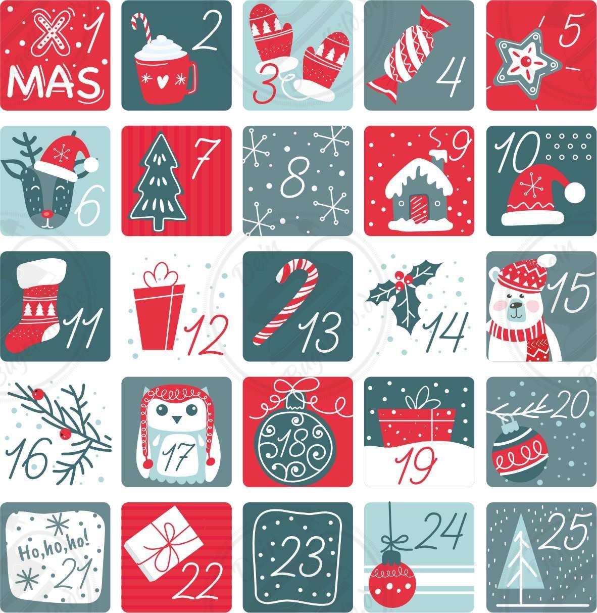 Bügelbild "Adventskalender Set 3"