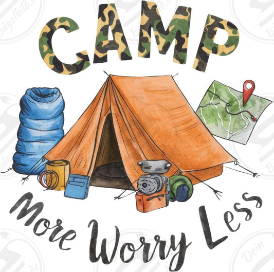 Bügelbild "Camp more worry less"