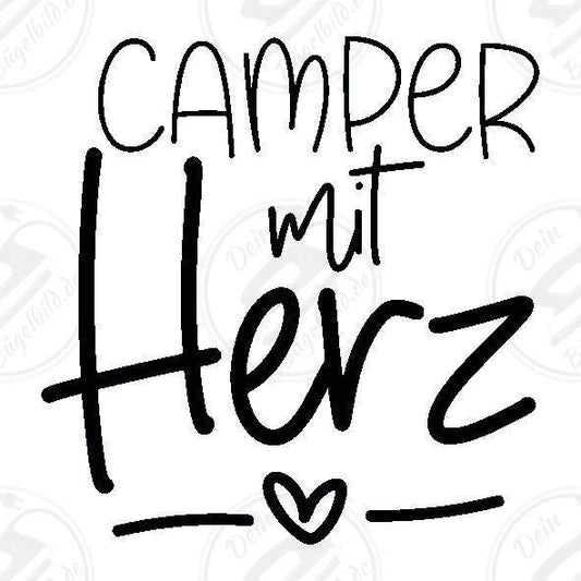 Bügelbild "Camper mit Herz"