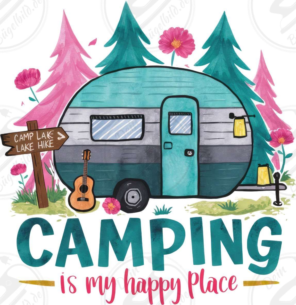Bügelbild "Camping is my happy place"