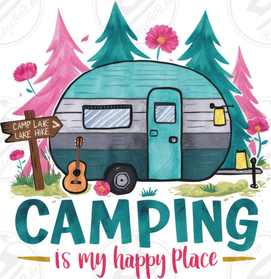 Bügelbild "Camping is my happy place"