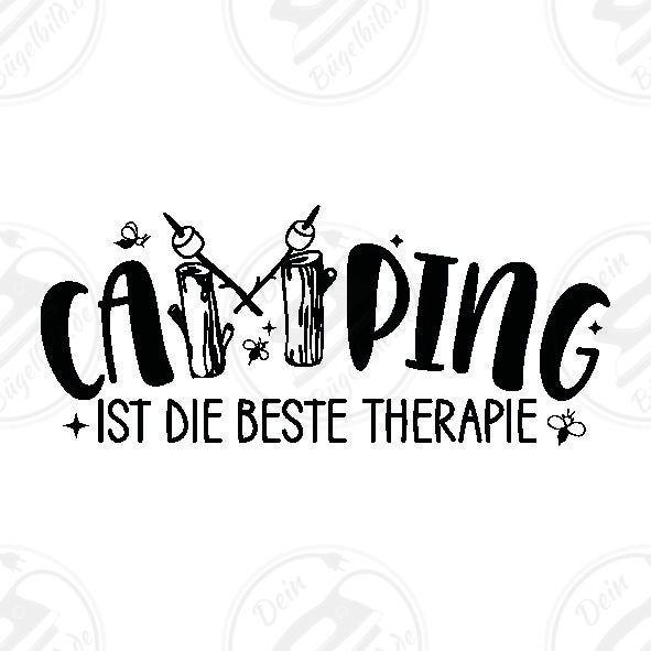 Bügelbild "Camping ist die beste Therapie"