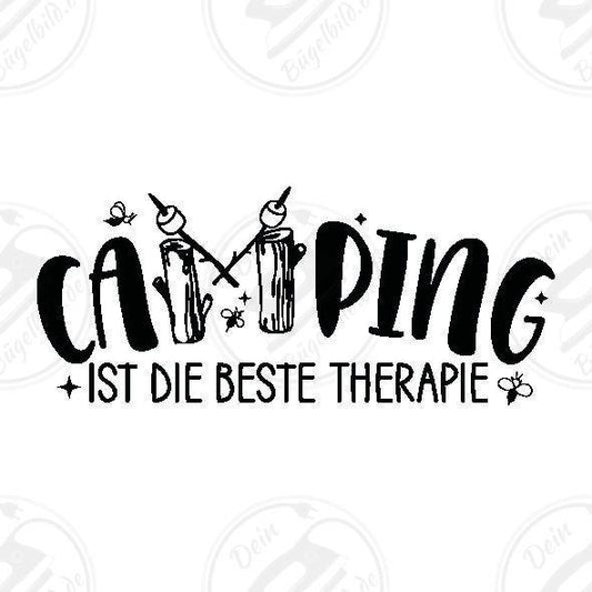 Bügelbild "Camping ist die beste Therapie"