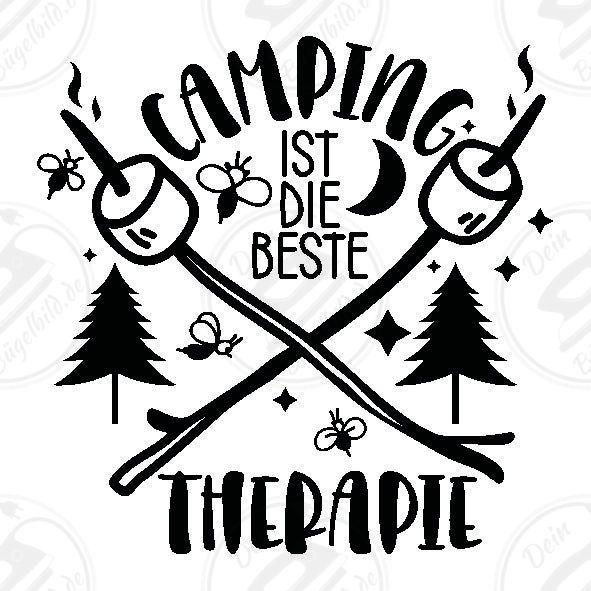 Bügelbild "Camping ist die beste Therapie2"