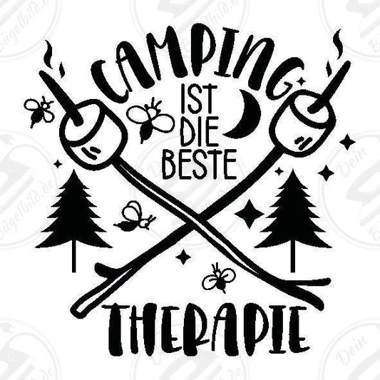 Bügelbild "Camping ist die beste Therapie2"