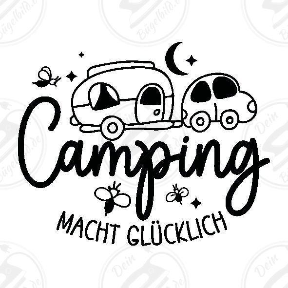 Bügelbild "Camping macht glücklich"