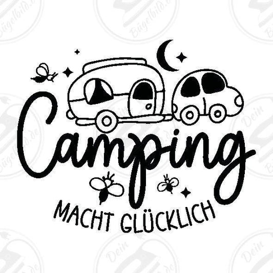 Bügelbild "Camping macht glücklich"
