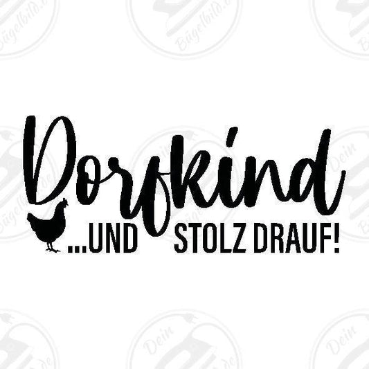 Bügelbild "Dorfkind und stolz drauf 2"