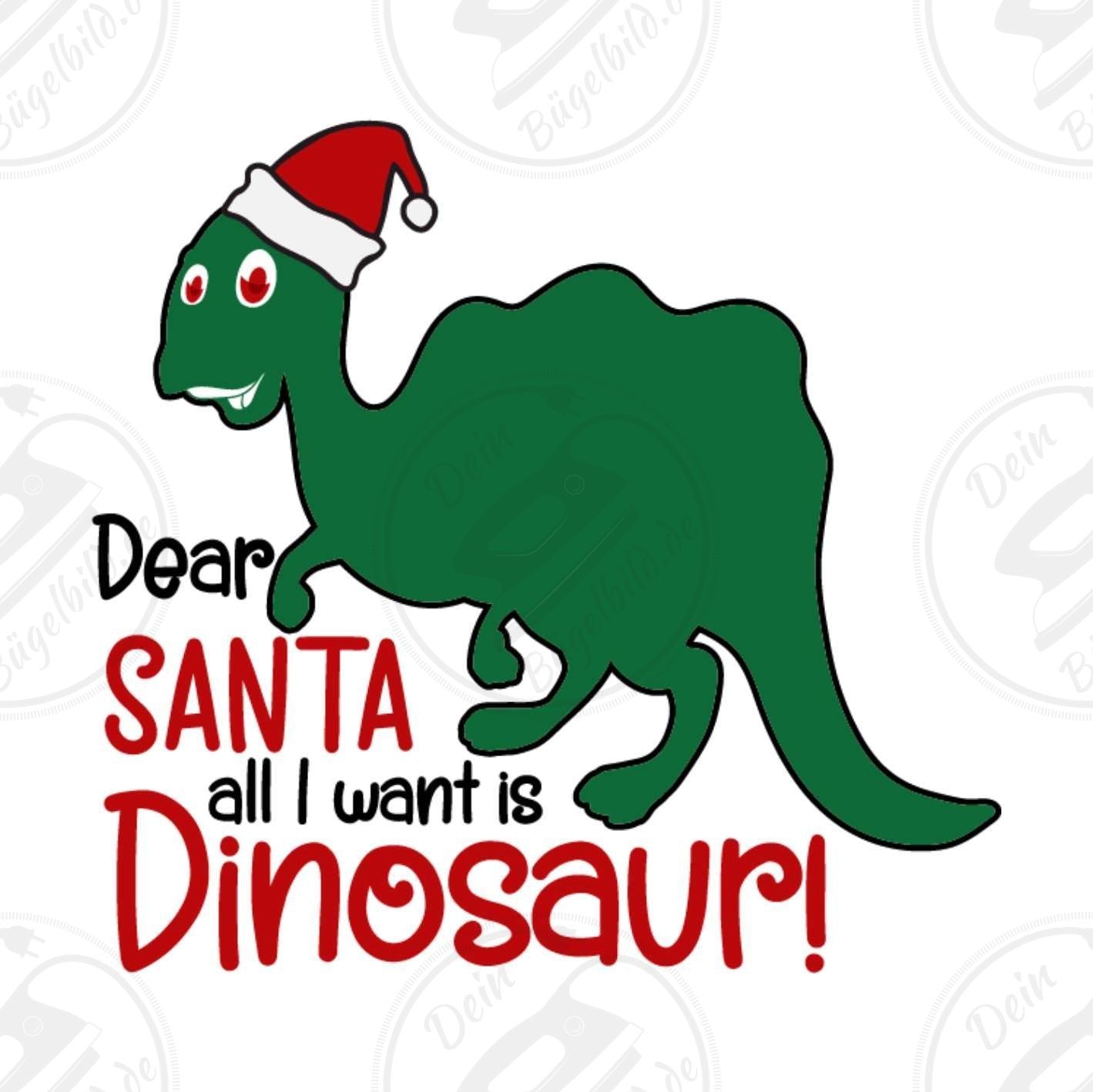 Bügelbild "Dear Santa Dino"