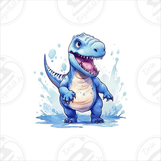 Bügelbild "Dino blau"