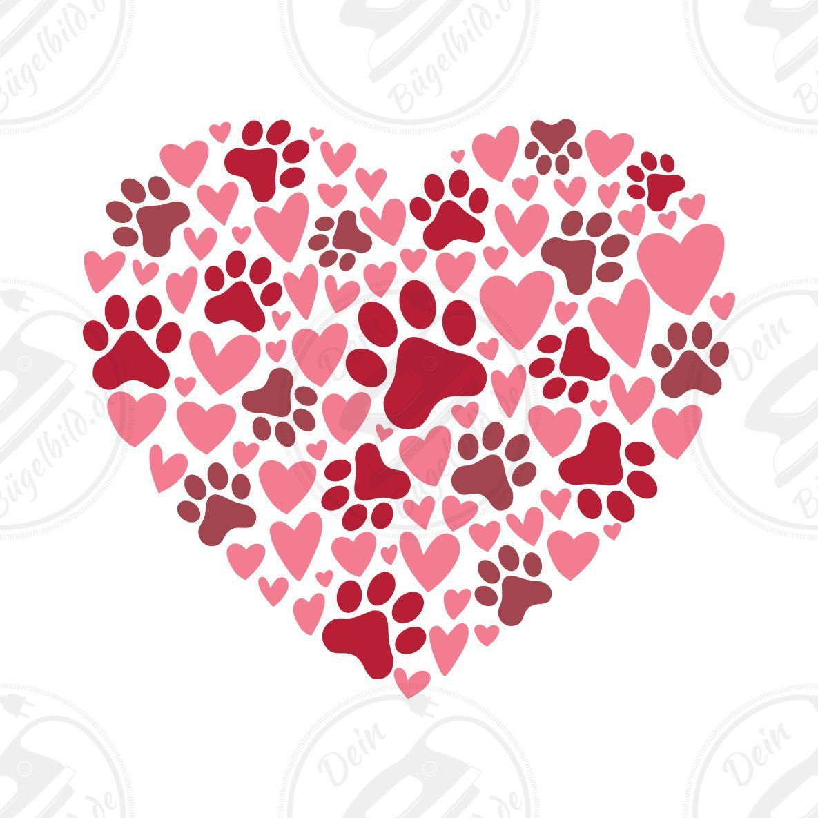 Bügelbild "Hundepfoten Herz"