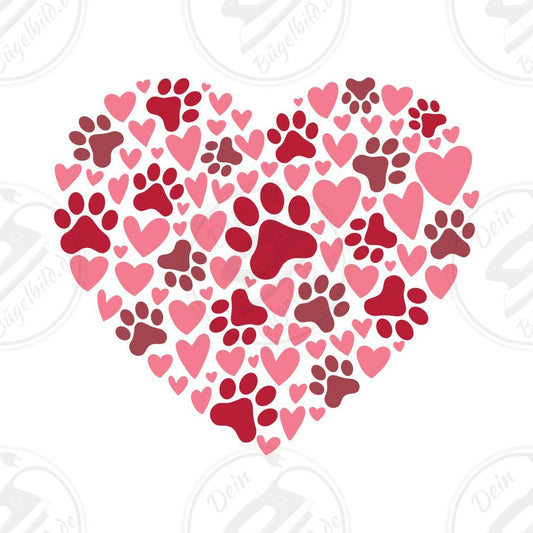Bügelbild "Hundepfoten Herz"