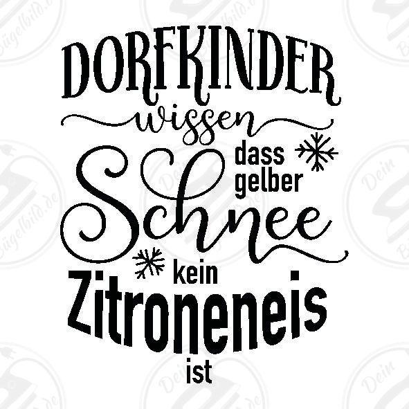 Bügelbild "Dorfkind wissen"