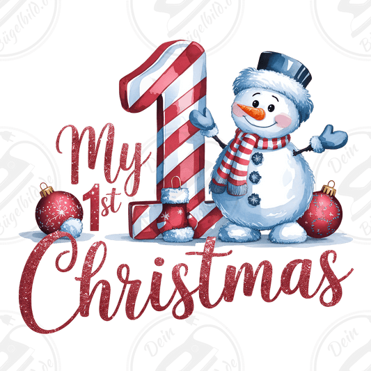 Bügelbild "first Christmas snowman"