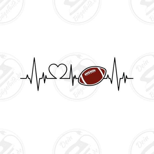 Bügelbild "Football Herzschlag"