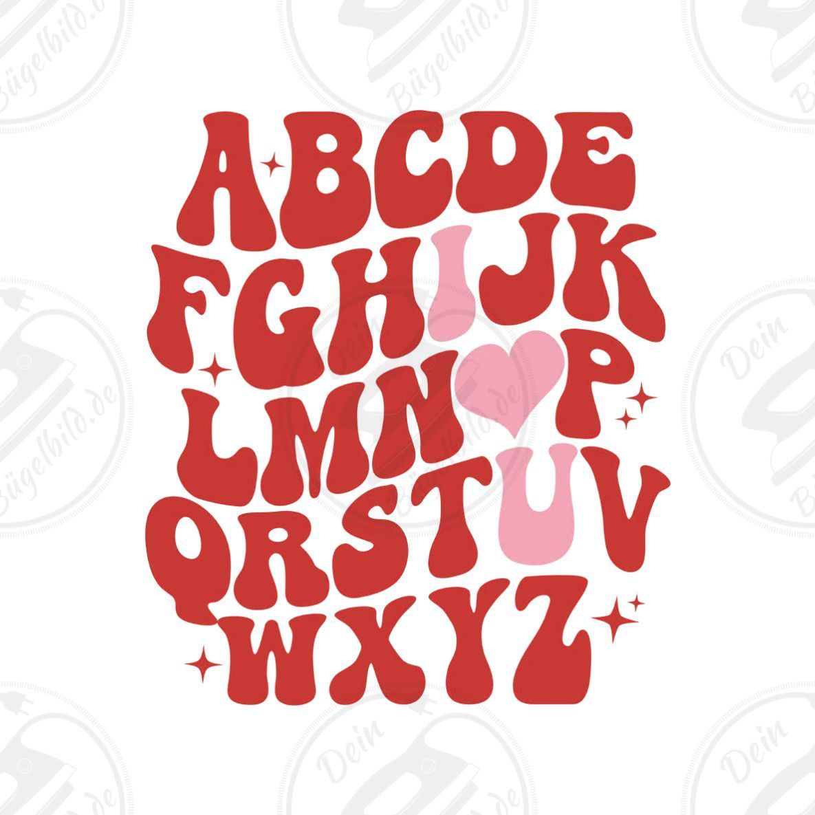 Bügelbild "I heart u"