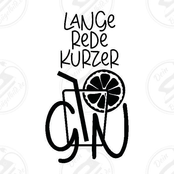 Bügelbild "Lange Rede kurzer Gin1"