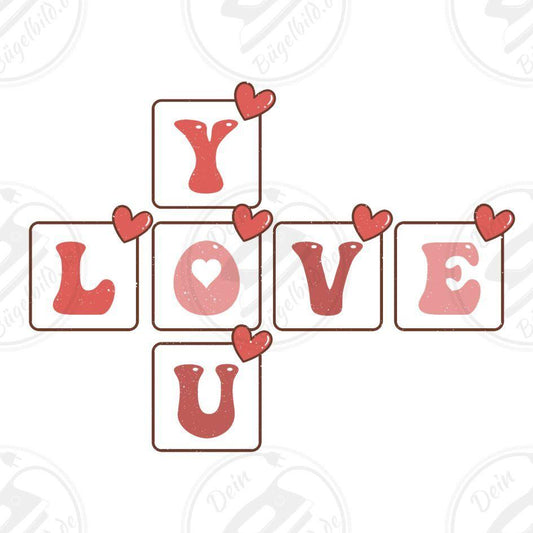 Bügelbild "Love u"
