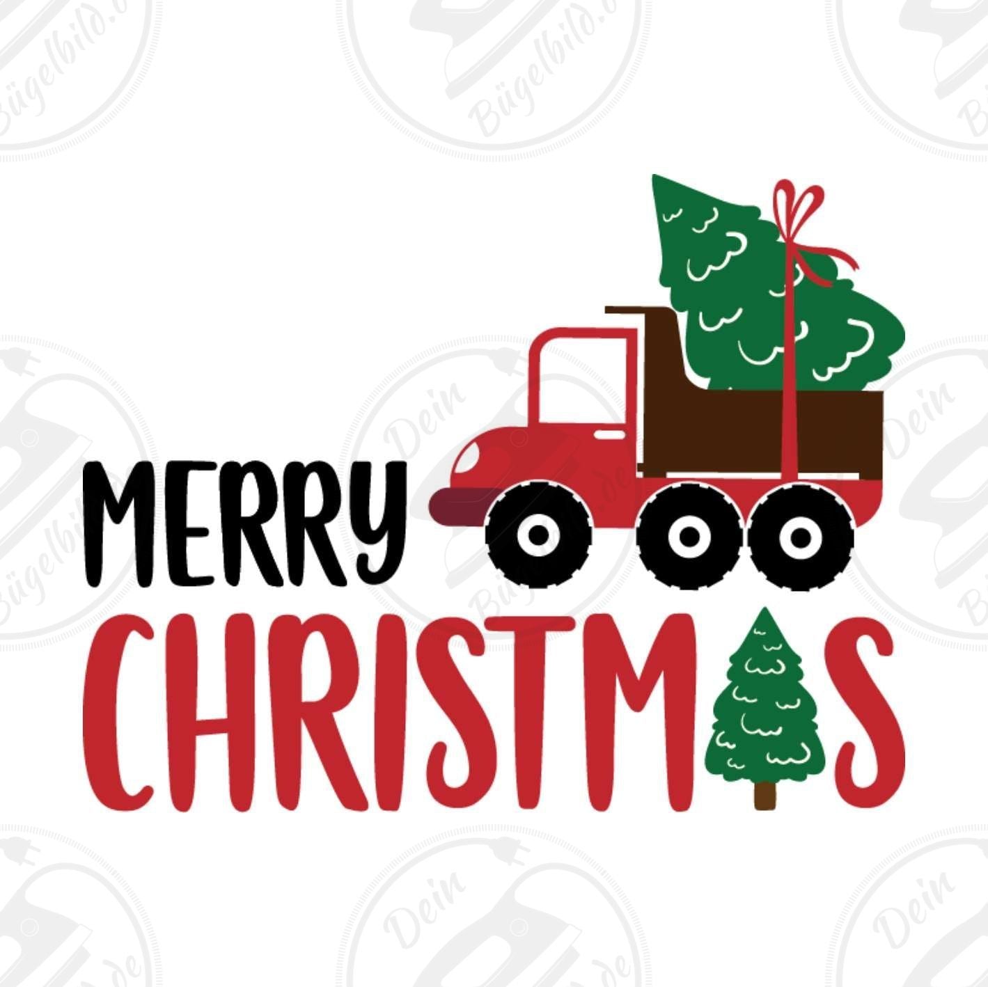 Bügelbild "Merry Christmas Truck"