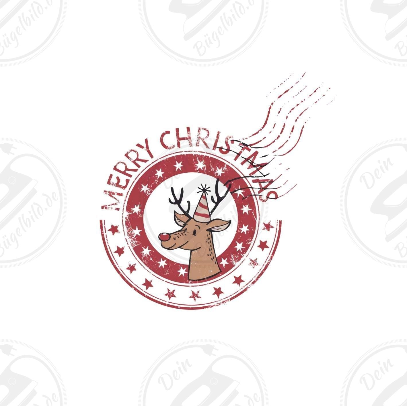 Bügelbild "Merry Christmas stamp"