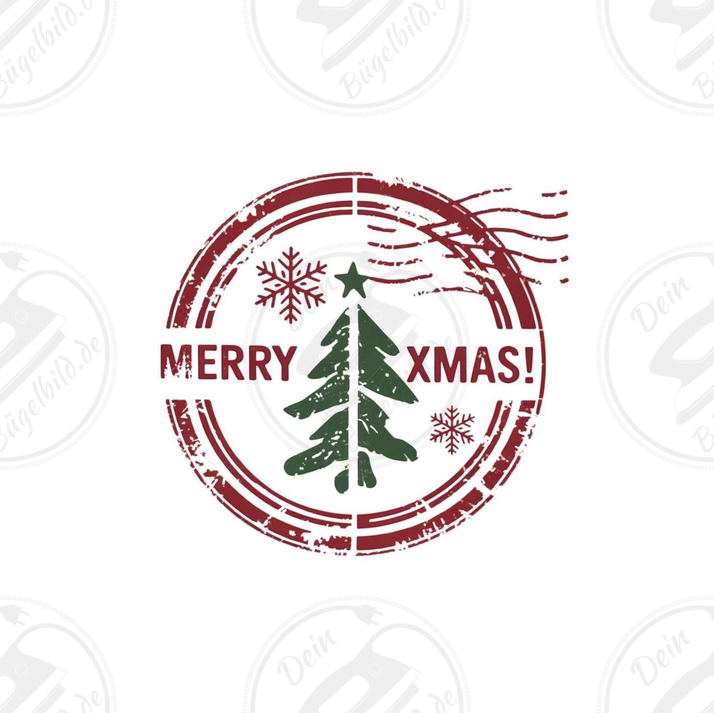 Bügelbild "Merry Xmas stamp"