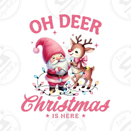 Bügelbild "Oh deer christmas is here"