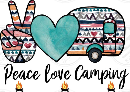 Bügelbild "Peace Love Camping"