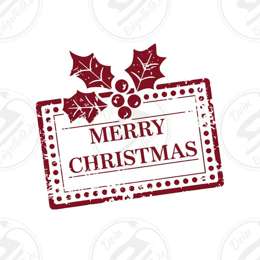 Bügelbild "Stempel Merry Christmas"