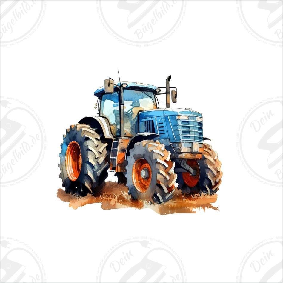 Bügelbild "Traktor blau"