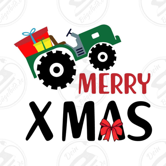Bügelbild "Merry Xmas Tractor"