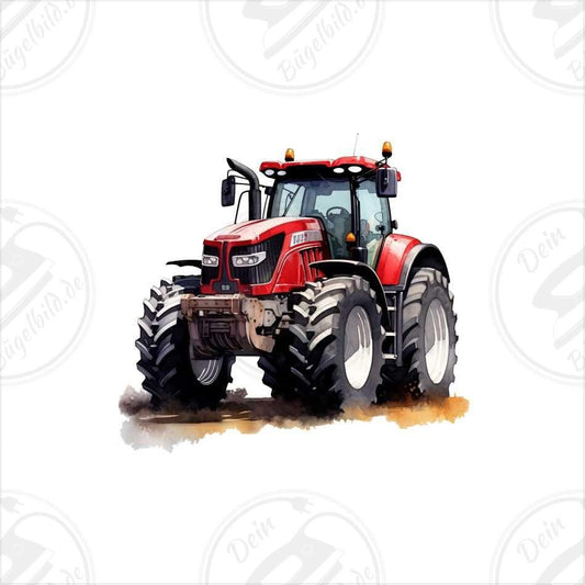 Bügelbild "Traktor modern rot"