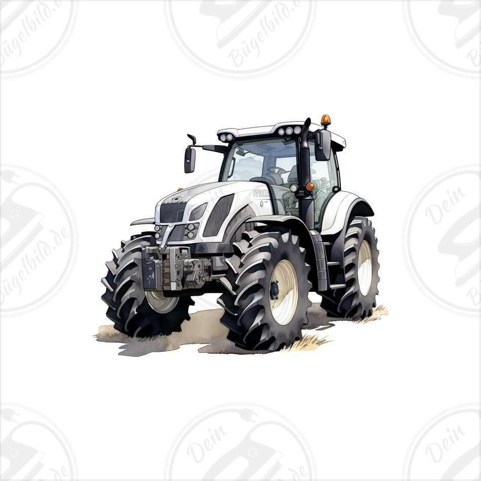 Bügelbild "Traktor weiß"