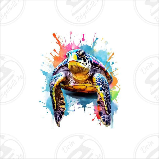 Bügelbild "Schildkröte Farbsplash"