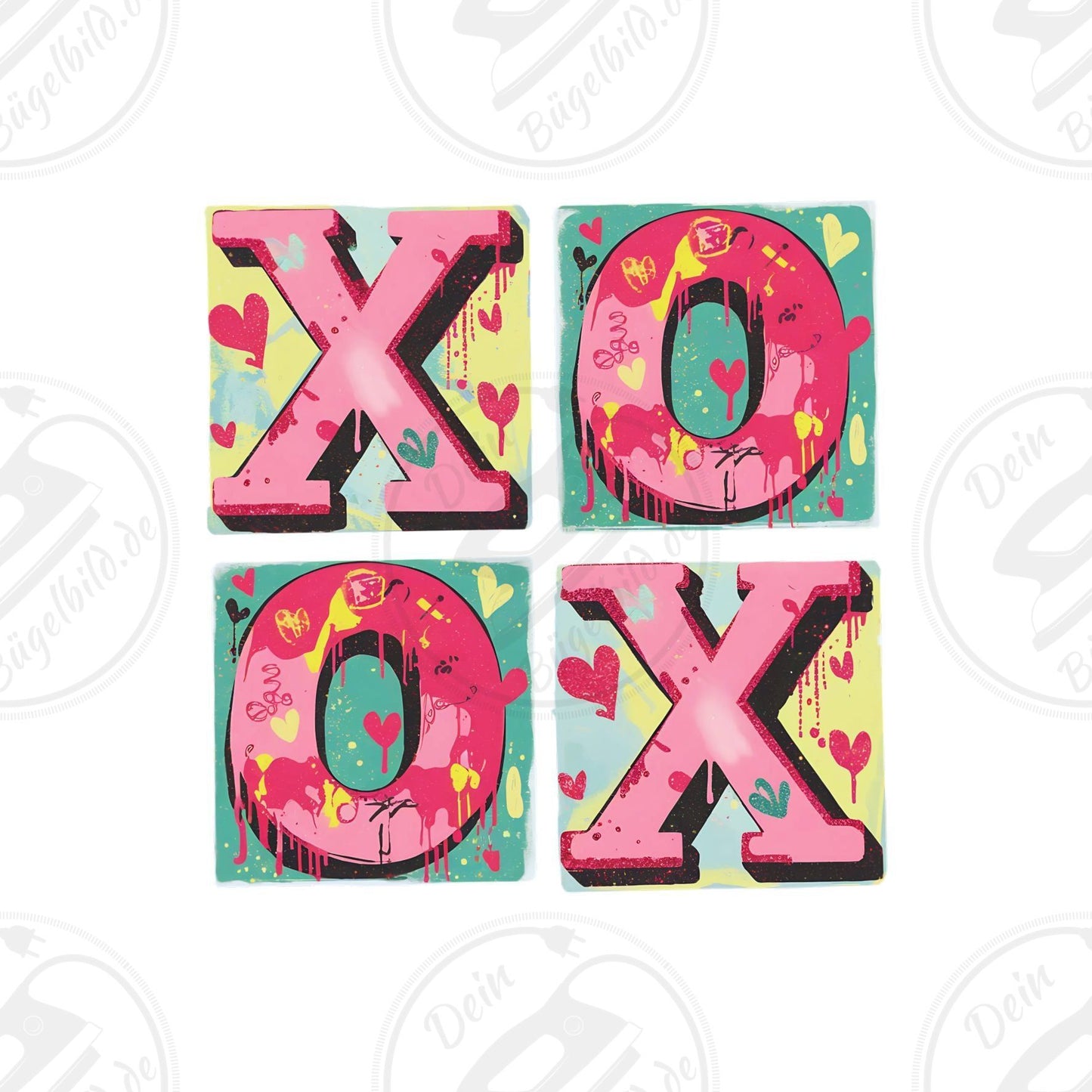 Bügelbild "XOXO"
