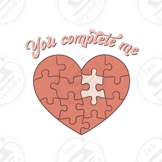Bügelbild "you complete me"