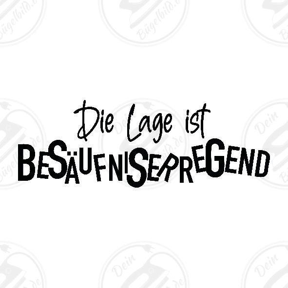 Bügelbild "Die Lage ist besäufnisergend"