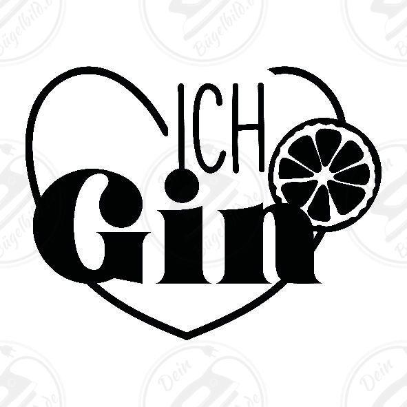 Bügelbild "Ich liebe Gin"