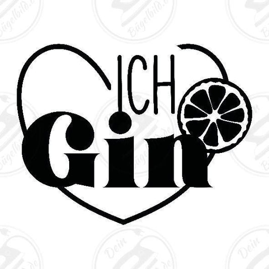 Bügelbild "Ich liebe Gin"