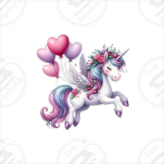 Bügelbild "Einhorn mit Luftballon"