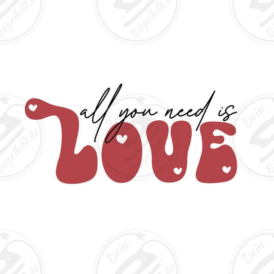 Bügelbild "all u need is love"